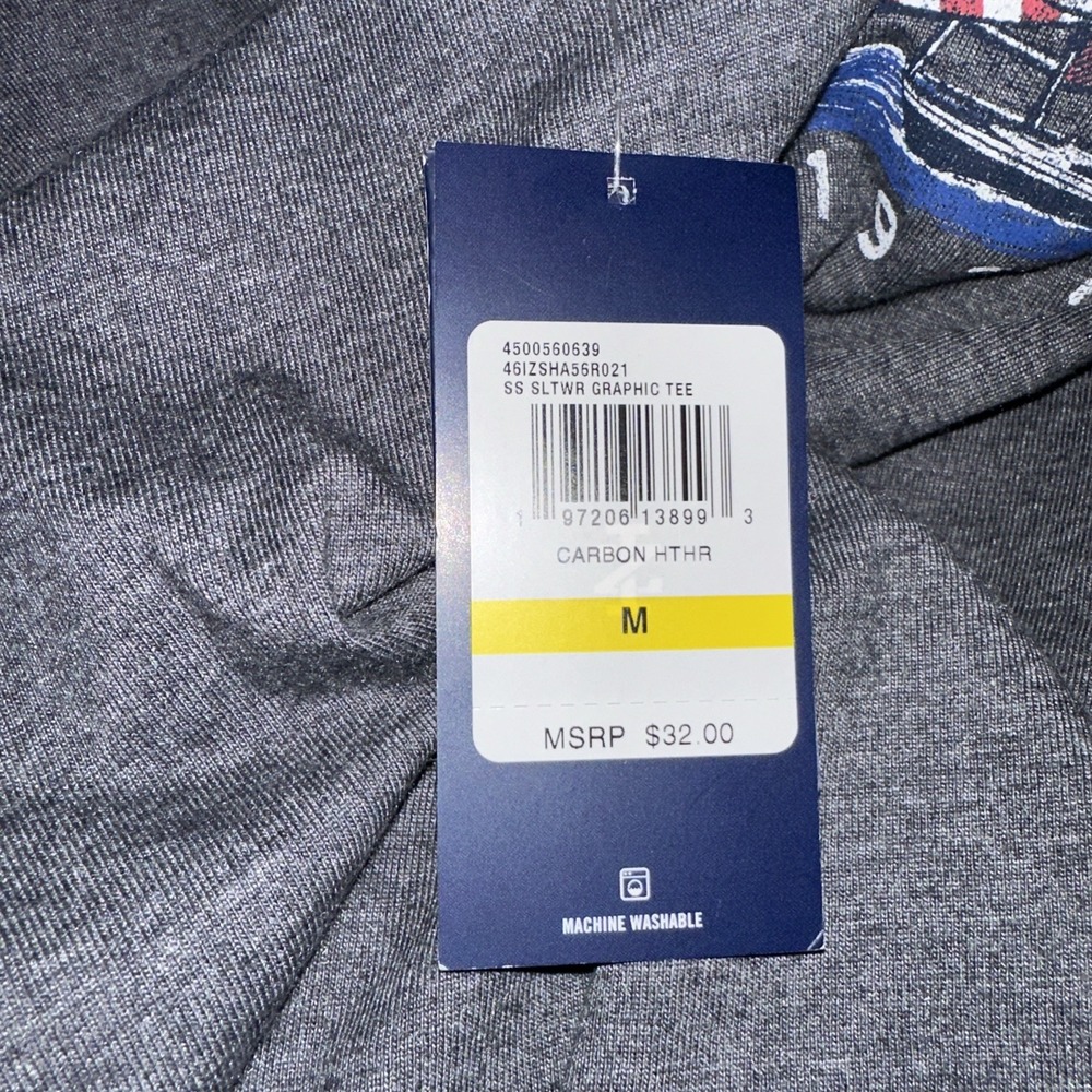 Izod Saltwater Men's Soft Wash‎ Crew Tee SS American Sailing Medium NEW - Picture 10 of 10
